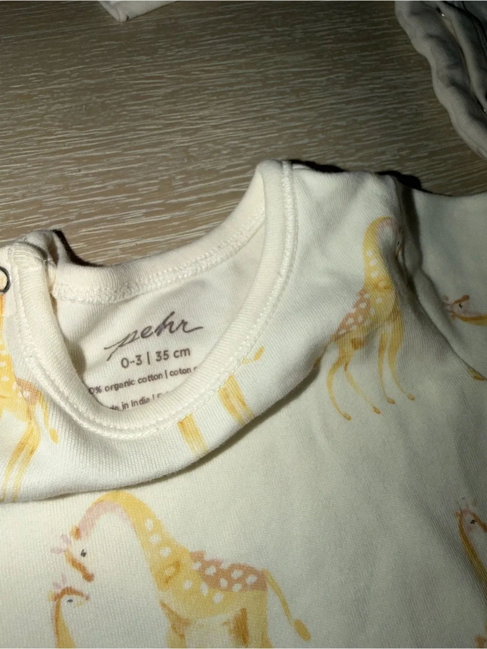 Bundle of 2 Pehr items Onesie and Kimono Sleeper size 0-3 months